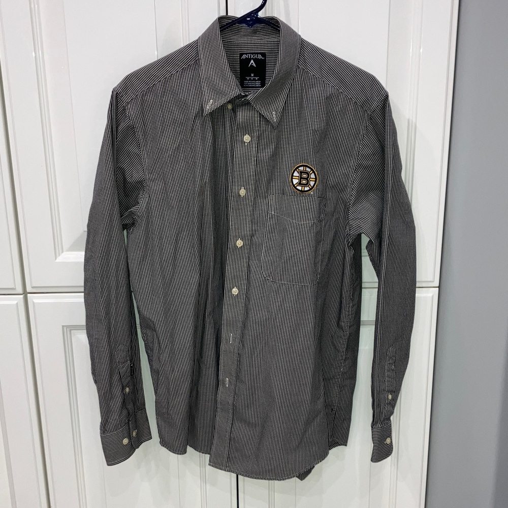 Antigua Bruins Black and White checkered Button Down Shirt
